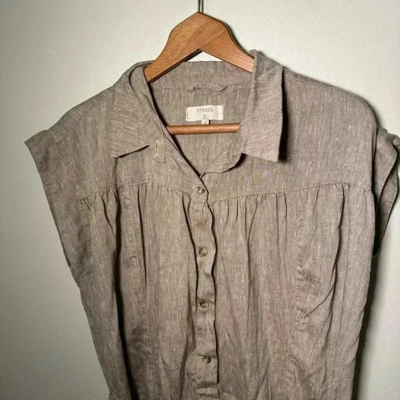 NWOT CREAM earthy  tone linen blend dress 42/XL - Picture 10 of 10